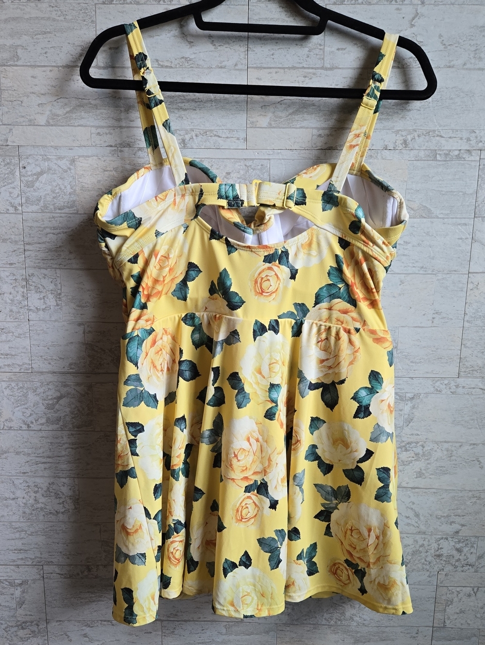 TORRID Yellow Floral Underwire One-Piece Swim Dress size 1 Equal To 14 16 - Picture 10 of 12